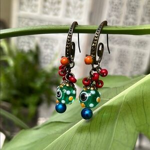 Boho Colorful Glass Bead Dangle Earrings